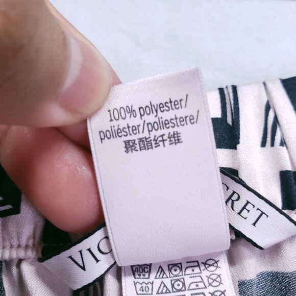 Victoria's Secret LOVE Print Pajama Pants Loungewear Bottoms Pink Black Size M - Picture 16 of 16